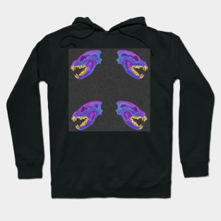 Diaphonized Hyena Skull Gold Teeth Black Hoodie